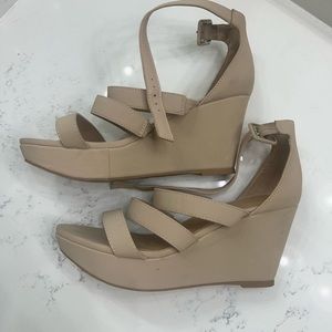 Tan bamboo wedges
